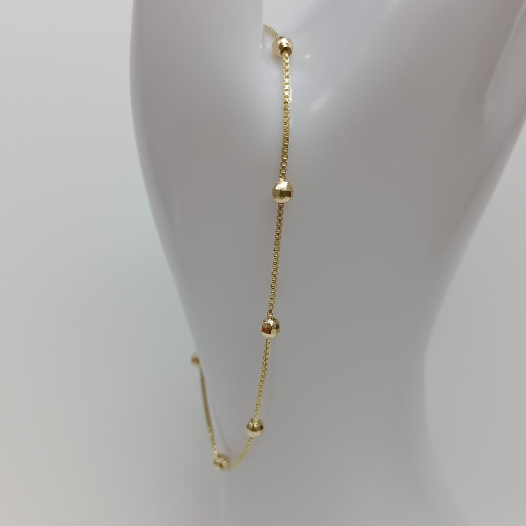 PULSERA ESPECIAL CON BOLITAS 14K 18 CM 1.4 GR (NUEVO)