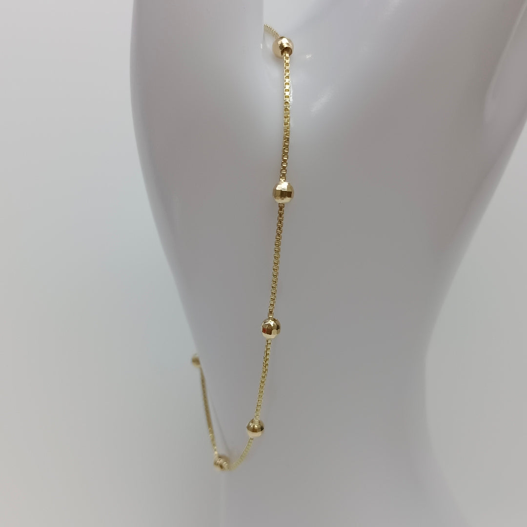 PULSERA ESPECIAL CON BOLITAS 14K 18 CM 1.4 GR (NUEVO)