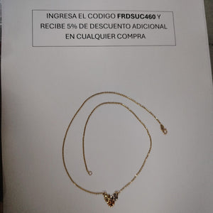 CADENA TEJIDO GARGANTILLA ESPECIAL C FLORES 14K 45 CM 3 GR (NUEVO)