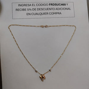 CADENA GARGANTILLA 3X1 CON ESFERAS COMBINADAS 14K 45 CM 3.1 GR (NUEVO)