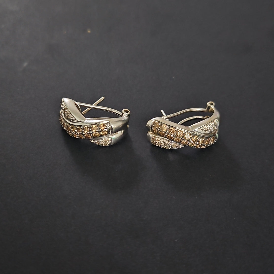ARETES PAR ORO BLANCO 14 K 7,70 GRMS (SEMINUEVO)