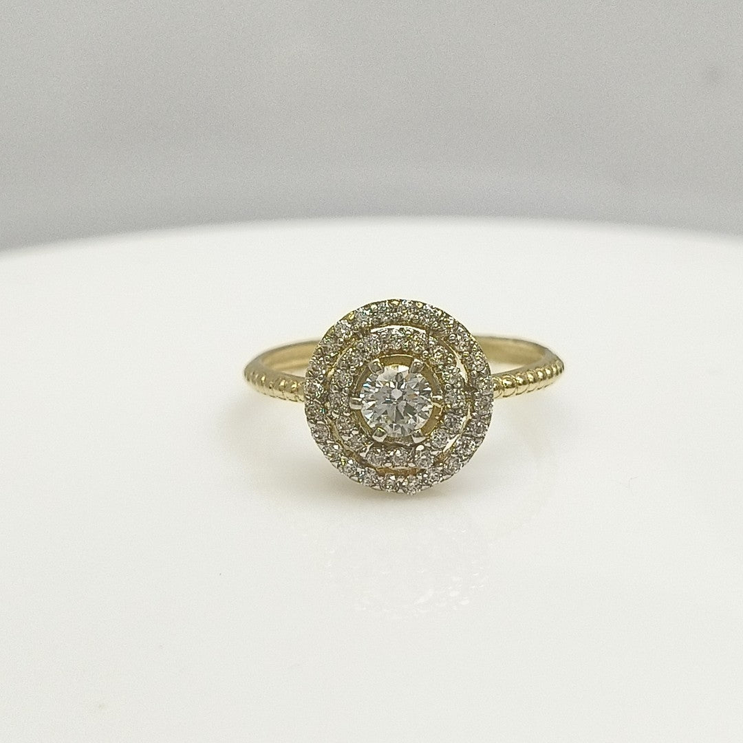 ANILLO ANILLITO C CIRCONIAS 14K 7 TALLA 1.8 GR (NUEVO)