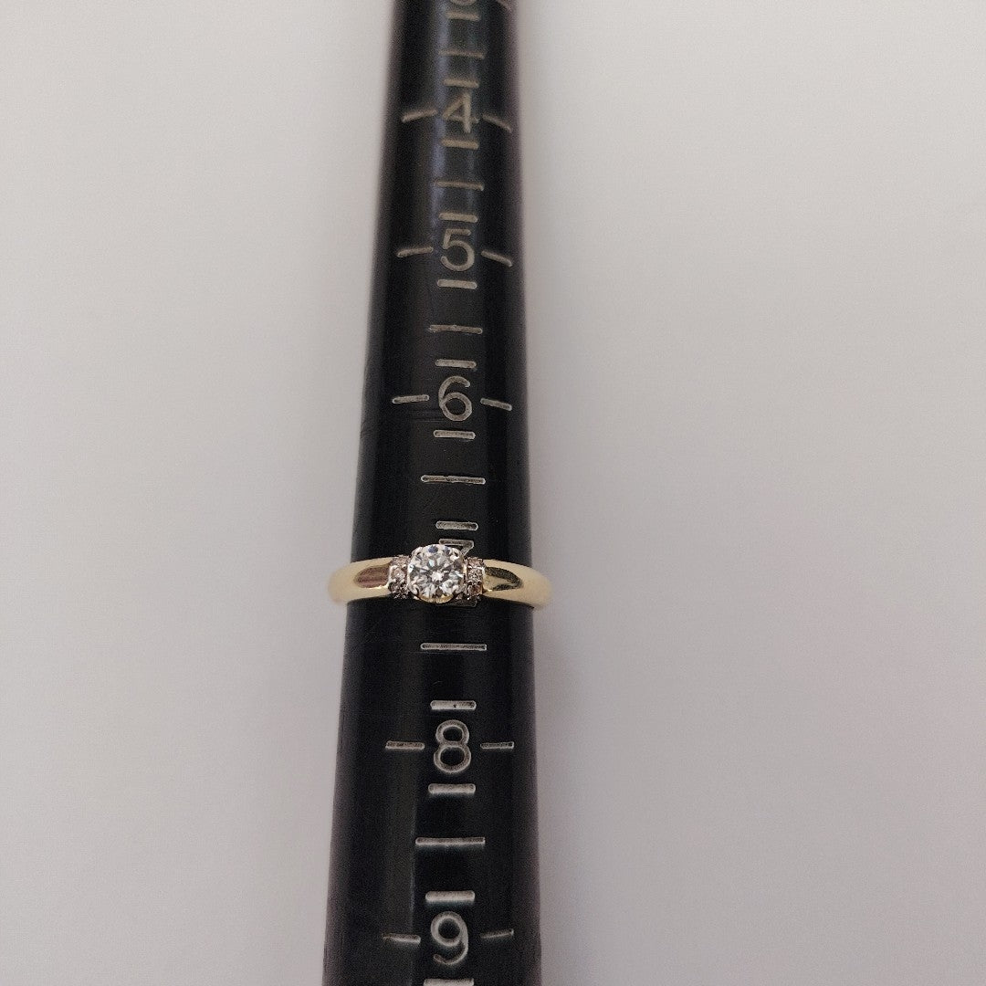 ANILLO ANILLITO C CIRCONIAS 14K 7 TALLA 2.1 GR (NUEVO)