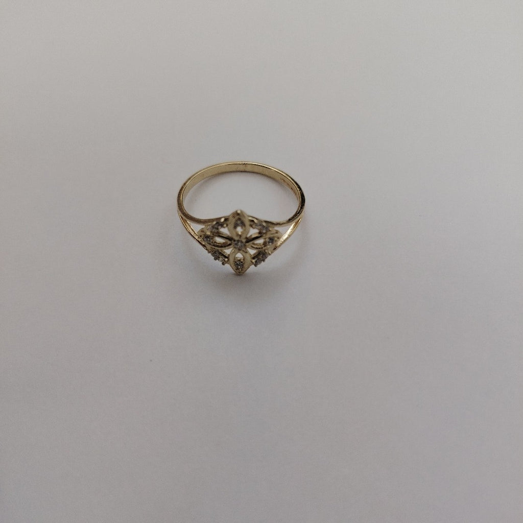 ANILLOS ANILLITO FIG NUDO DE BRUJA CON CIRCONIAS 10K TALLA 8 1.8 GR (NUEVO)