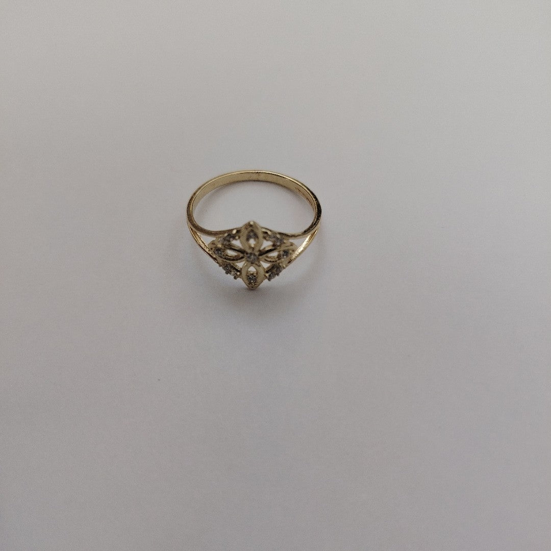 ANILLOS ANILLITO FIG NUDO DE BRUJA CON CIRCONIAS 10K TALLA 8 1.8 GR (NUEVO)