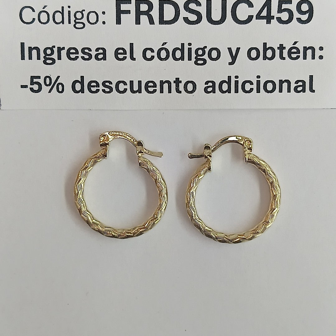 ARETES ARRACADAS LABRADAS 14K 2.1 GR (NUEVO)