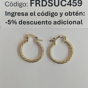 ARETES ARRACADAS LABRADAS 14K 2.1 GR (NUEVO)
