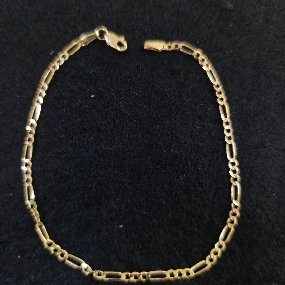 PULSERA TEJIDO 3X1 14K 21 CM 2.2 GR (NUEVO)