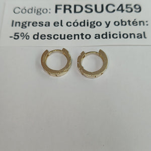 ARETES HUGGIES CON CIRCONIAS 14K 2.3 GR (NUEVO)