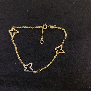 PULSERA ESPECIAL C MARIPOSAS 14K 18 CM 1.7 GR (NUEVO)