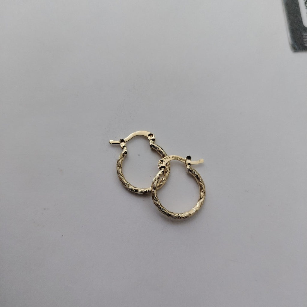 ARETES ARRACADAS TRENZADAS 14K 18 1.6 GR (NUEVO)
