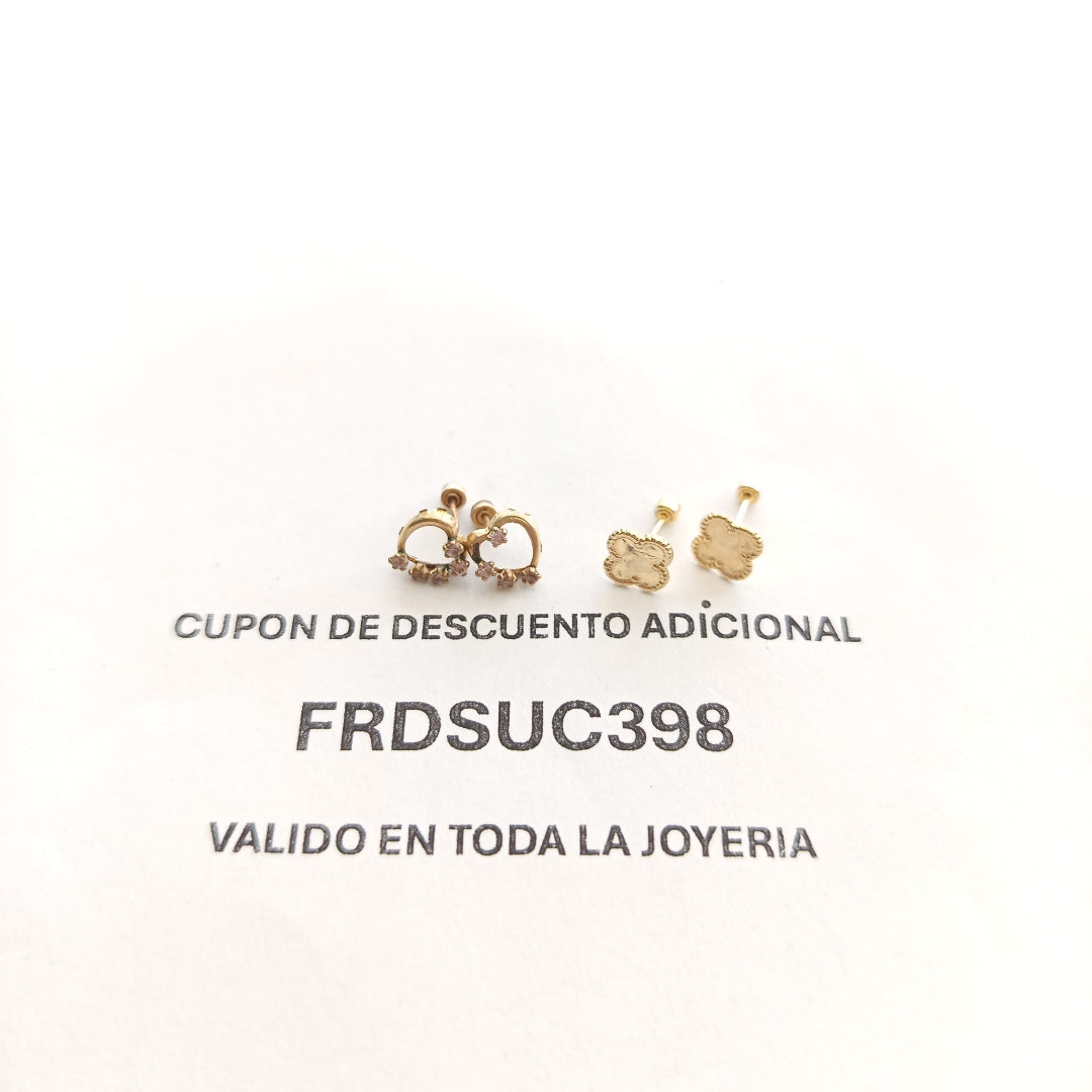 BROQUELES PAR ORO 10 K 0.5 GRMS (SEMINUEVO)