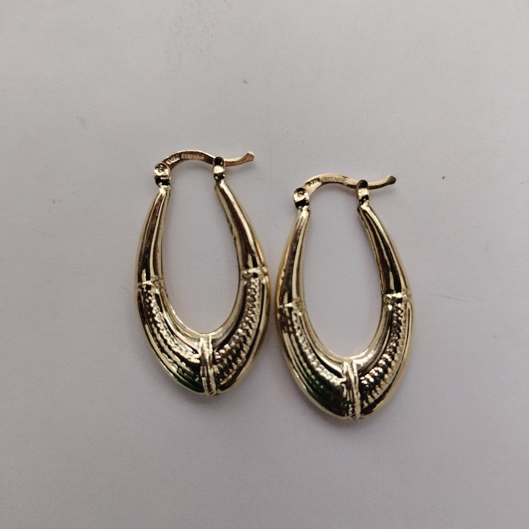ARETES ARRACADAS ESTRIADAS 14K 2.7 GR (NUEVO)