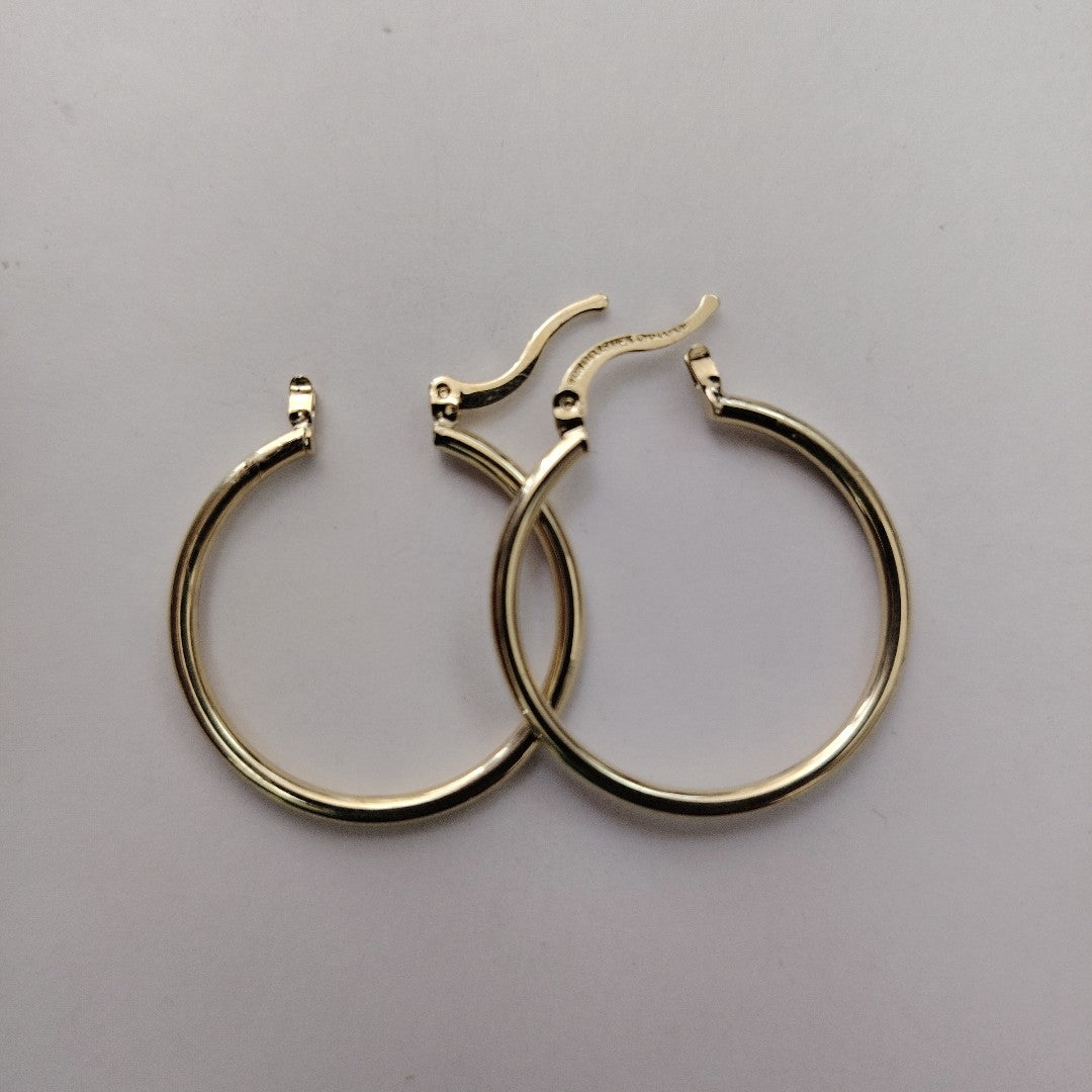 ARETES TEJIDO ARRACADAS LISAS 14K 1.5 GR (NUEVO)