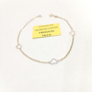 PULSERA ESPECIAL CON CORAZONES 10K 18 CM 1.3 GR (NUEVO)