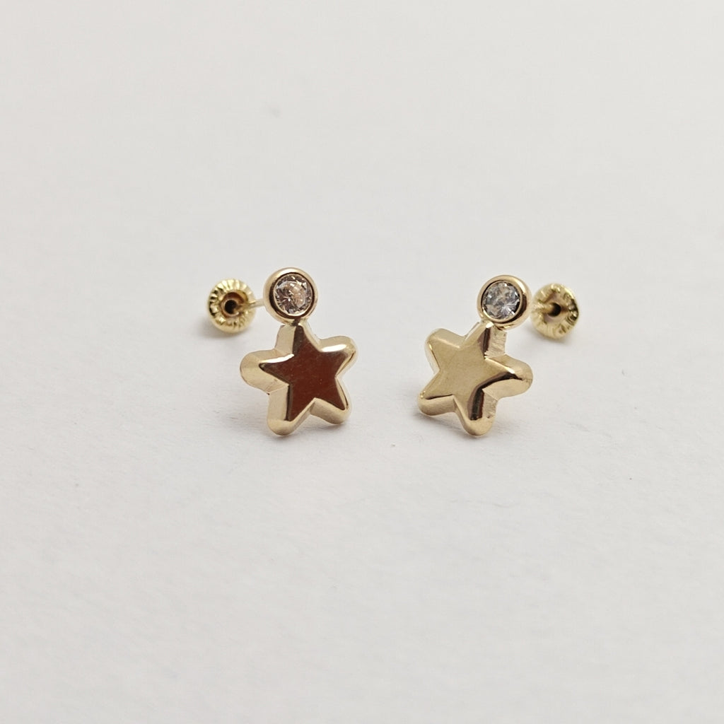 BROQUELES BROQUEL FIG ESTRELLA C CIRCONIA 14K 0.2603 GR (NUEVO)