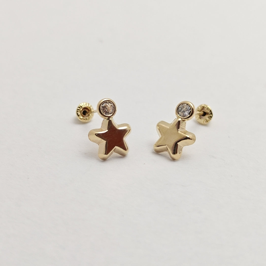 BROQUELES BROQUEL FIG ESTRELLA C CIRCONIA 14K 0.2603 GR (NUEVO)