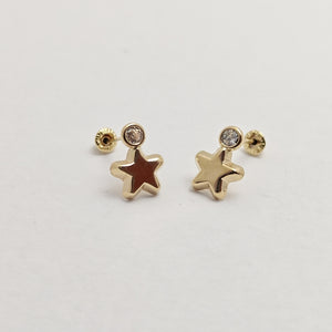 BROQUELES BROQUEL FIG ESTRELLA C CIRCONIA 14K 0.2603 GR (NUEVO)