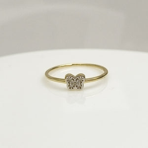 ANILLO ANILLITO MARIPOSA C CIRCONIAS 14K 7.5 TALLA 1 GR (NUEVO)