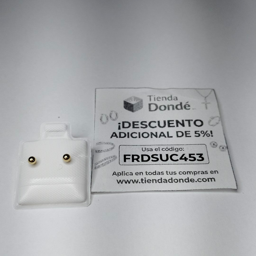 BROQUELES BROQUEL FIG ESFERA 14K 0.1408 GR (NUEVO)