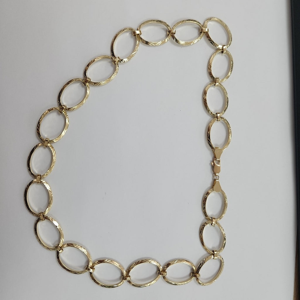 CADENA GARGANTILLA AROS OVALADOS 14K 55 CM 10.9 GR (NUEVO)