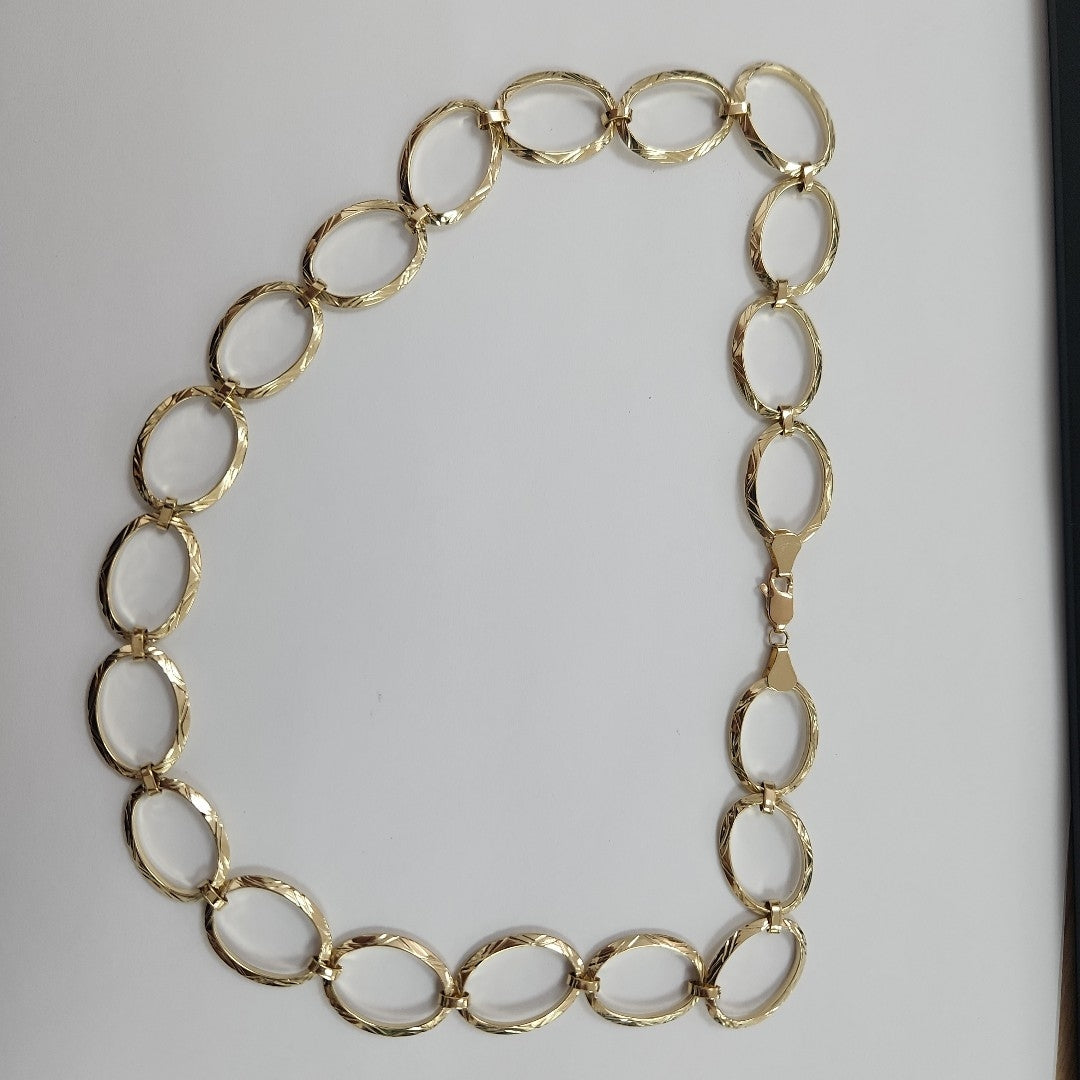 CADENA GARGANTILLA AROS OVALADOS 14K 55 CM 10.9 GR (NUEVO)
