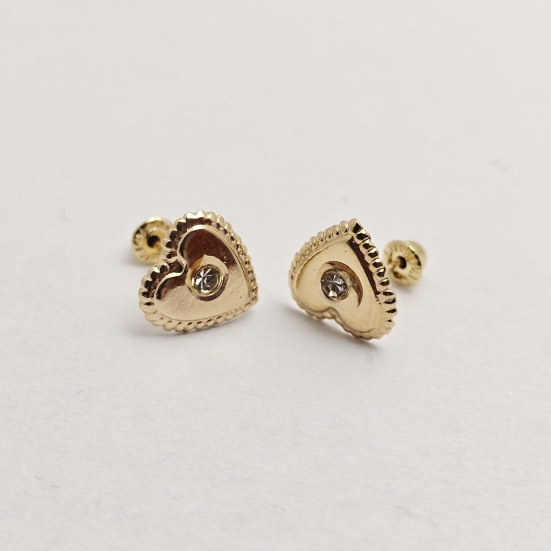 BROQUELES BROQUEL FIG CORAZON C CIRCONIA 14K 0.2614 GR (NUEVO)