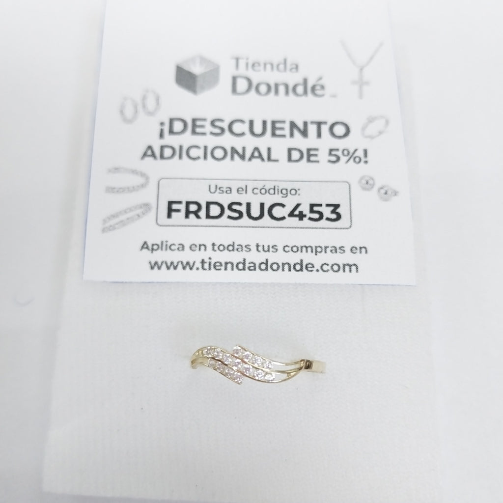 ANILLOS CON CIRCONIAS 14K TALLA 7 0.8 GR (NUEVO)