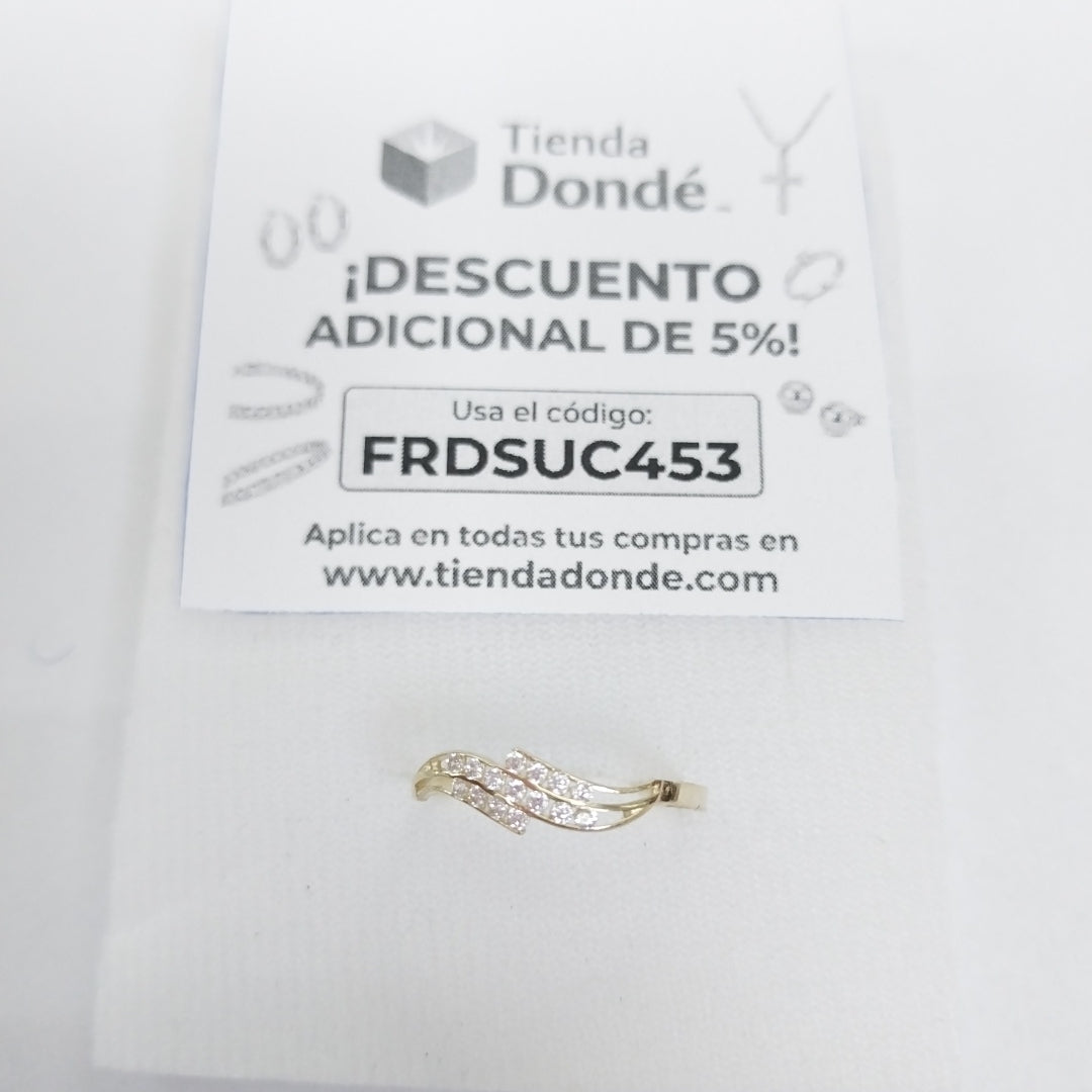 ANILLOS CON CIRCONIAS 14K TALLA 7 0.8 GR (NUEVO)