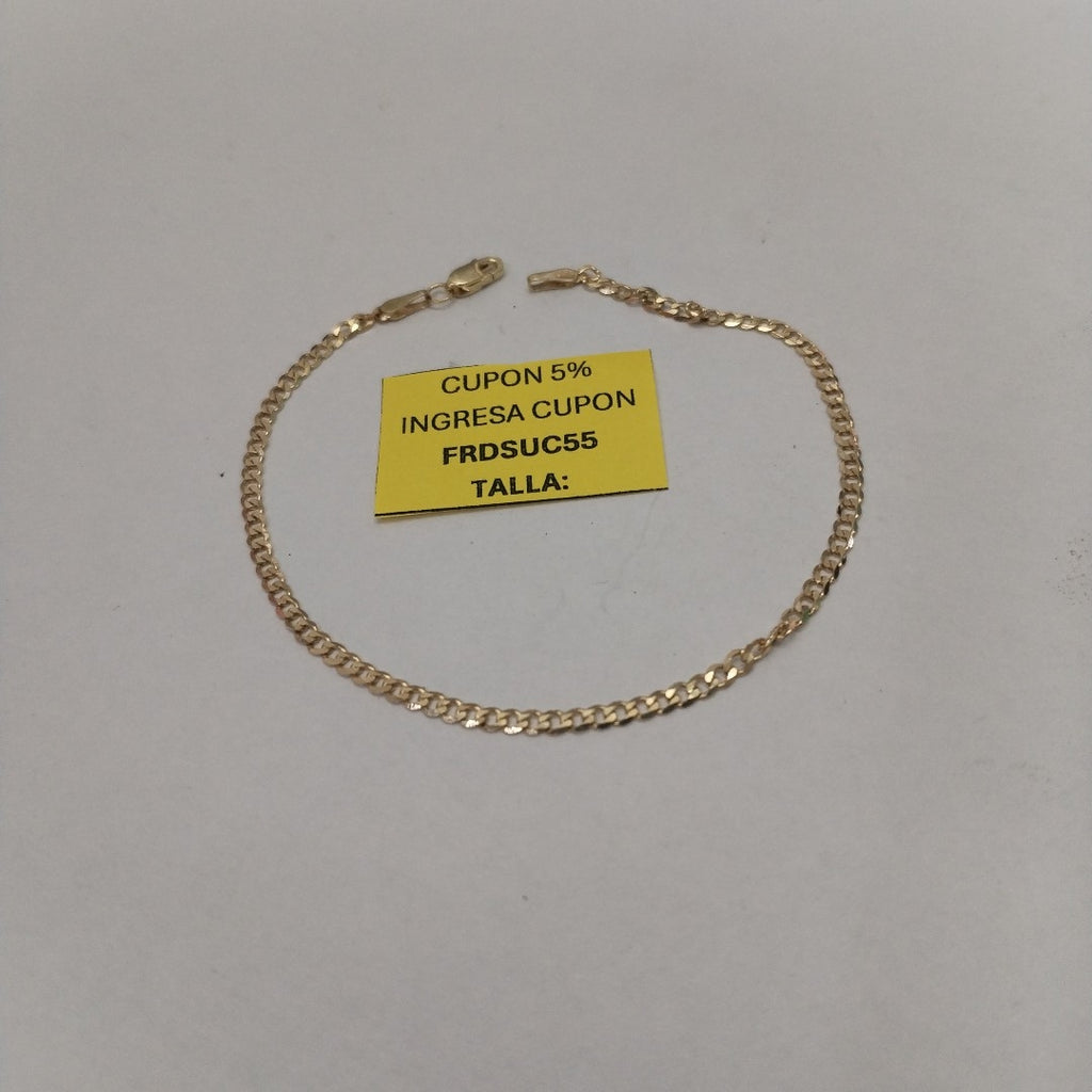 PULSERA TEJIDO BARBADA 14K 21 CM 2.3 GR (NUEVO)