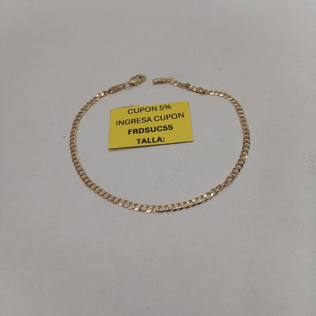 PULSERA TEJIDO BARBADA 14K 21 CM 2.3 GR (NUEVO)