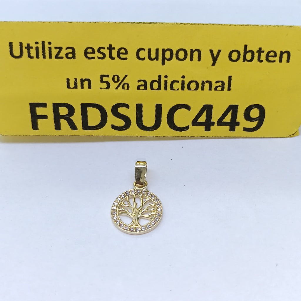 DIJE ARBOL CON CIRCONIAS 10K 0.7 GR (NUEVO)
