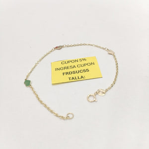 PULSERA ESPECIAL CON CORAZONES 14K 18 CM 1.4 GR (NUEVO)