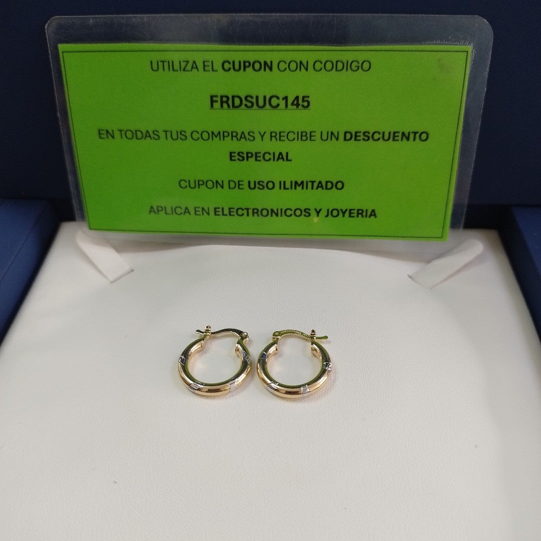 ARETES ARRACADAS COMBINADAS 14K 1.6 GR (NUEVO)