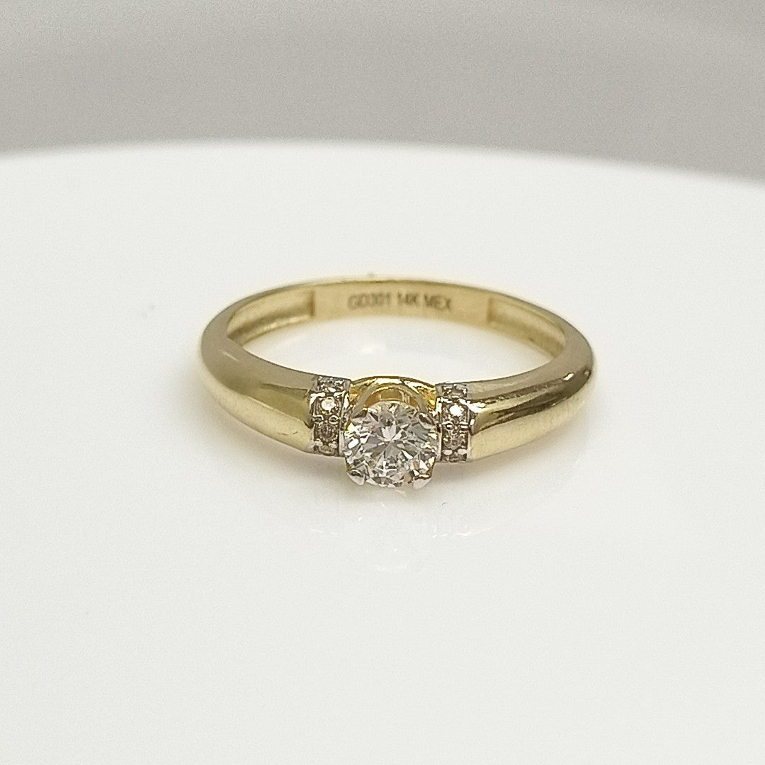 ANILLO ANILLITO C CIRCONIAS 14K 7 TALLA 2.3 GR (NUEVO)