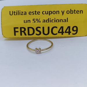 ANILLO ANILLITO C CIRCONIAS 14K 8 TALLA 1 GR (NUEVO)