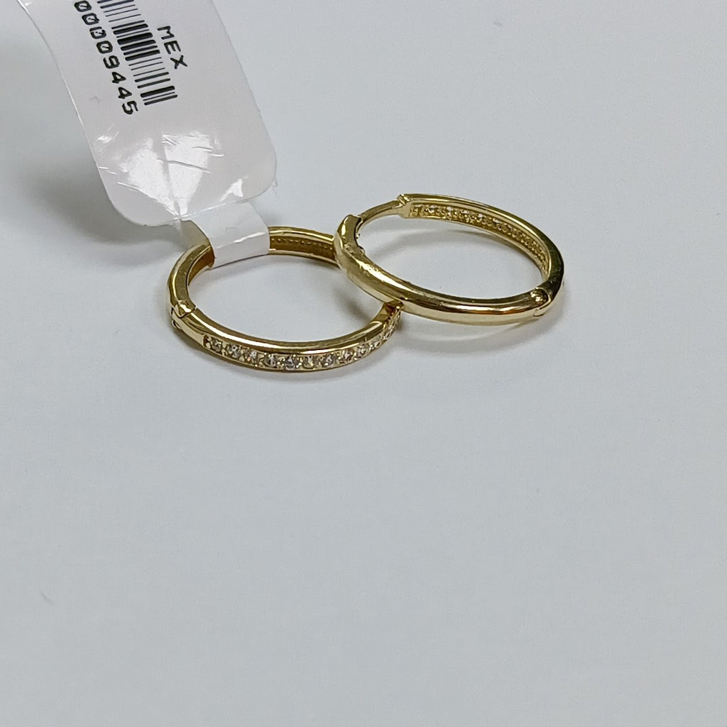 ARETES ARRACADAS C CIRCONIAS 14K 2.1 GR (NUEVO)