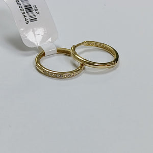 ARETES ARRACADAS C CIRCONIAS 14K 2.1 GR (NUEVO)