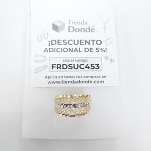 ANILLOS TIPO FILIGRANA COMBINADO 14K TALLA 8 2.7 GR (NUEVO)