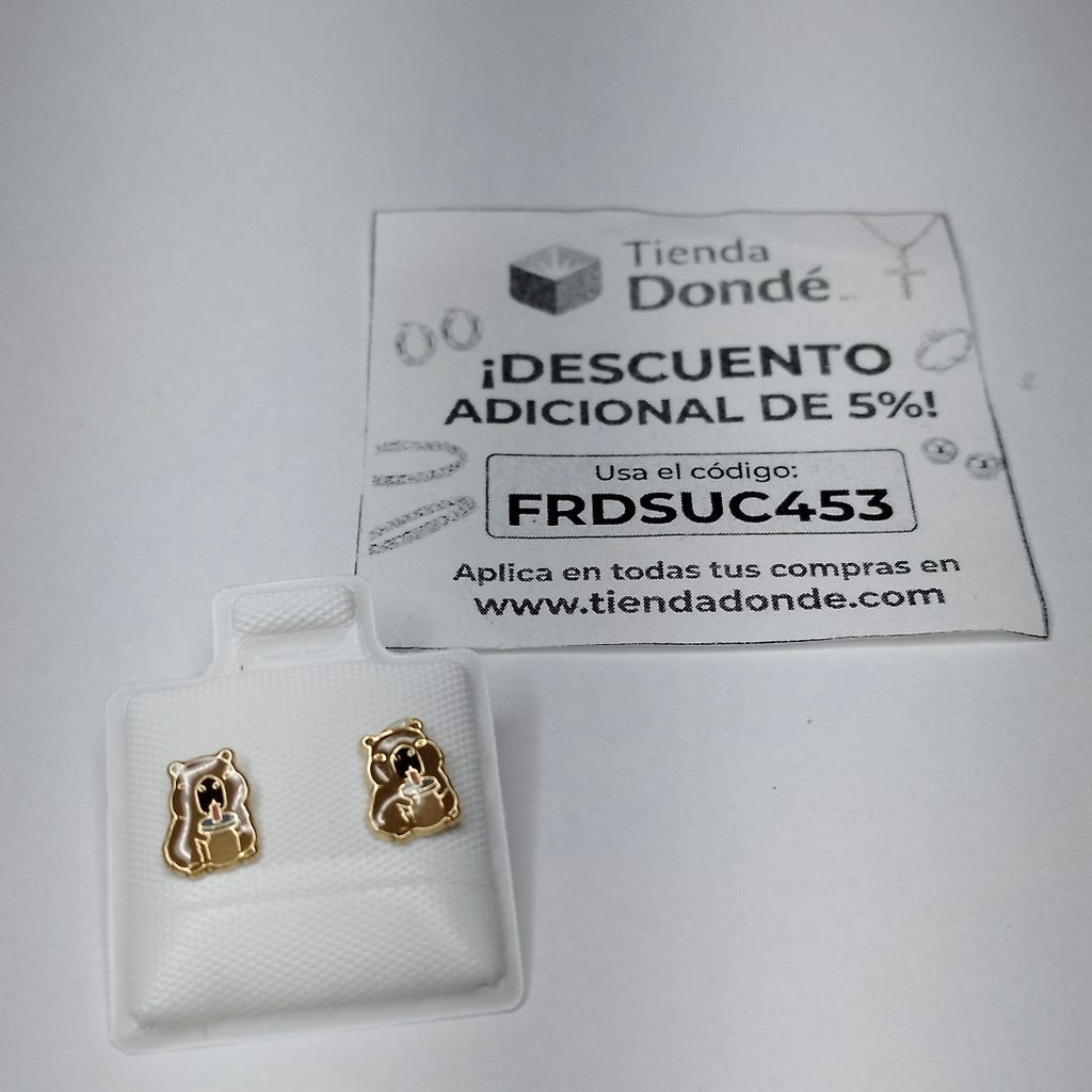 BROQUELES BROQUEL FIG CAPIBARA 14K 0.2657 GR (NUEVO)