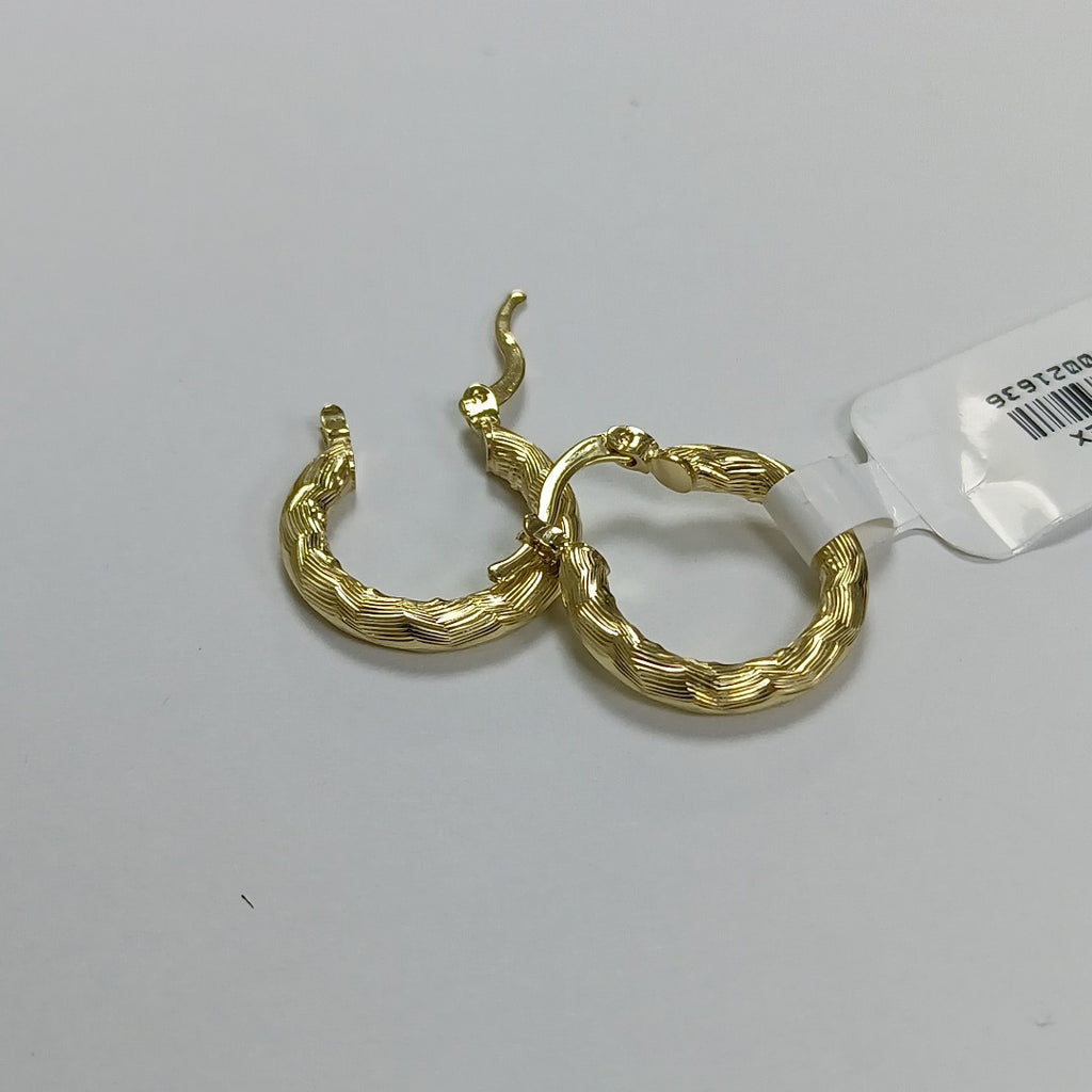 ARETES TEJIDO ARRACADAS ASTRIADAS 14K 2.1 GR (NUEVO)