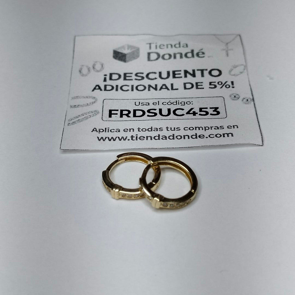 ARETES HUGGIES C CIRCONIA 14K 1.9 GR (NUEVO)