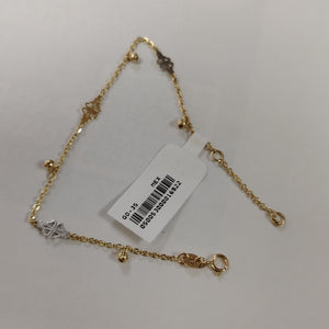 PULSERA ESPECIAL CON TREBOL 14K 18 CM 1.8 GR (NUEVO)