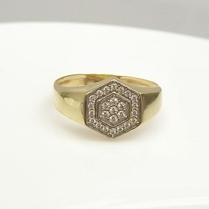 ANILLO C CIRCONIAS 14K 9 TALLA 3.4 GR (NUEVO)