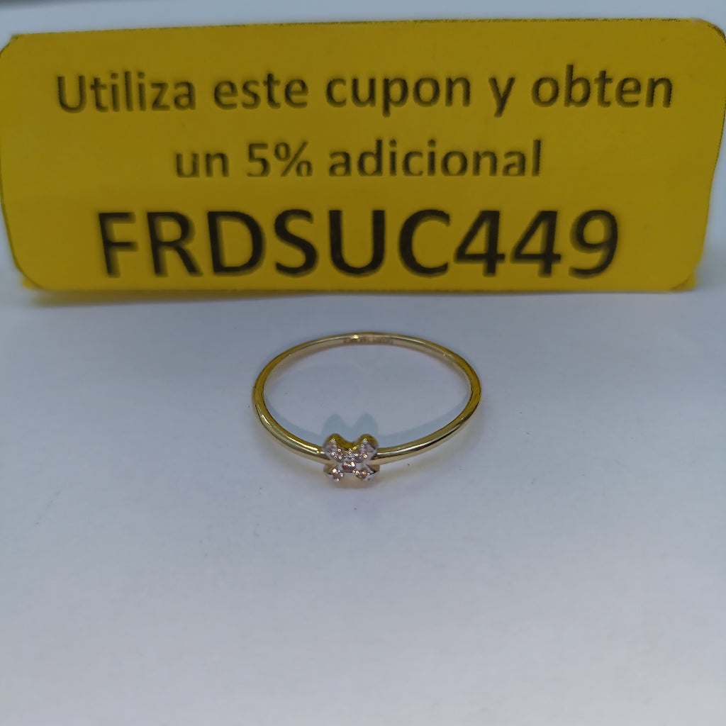 ANILLO ANILLITO C CIRCONIAS 14K 8 TALLA 1 GR (NUEVO)