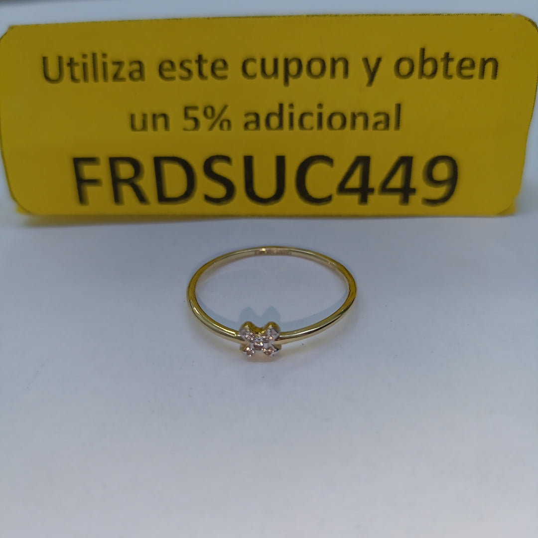 ANILLO ANILLITO C CIRCONIAS 14K 8 TALLA 1 GR (NUEVO)