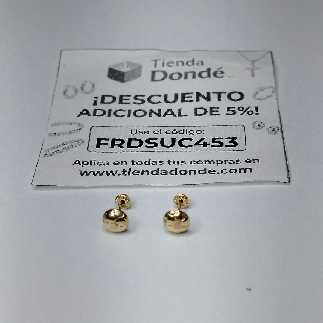 BROQUELES BROQUEL FIG BALON DE FUTBOL 14K 0.2387 GR (NUEVO)