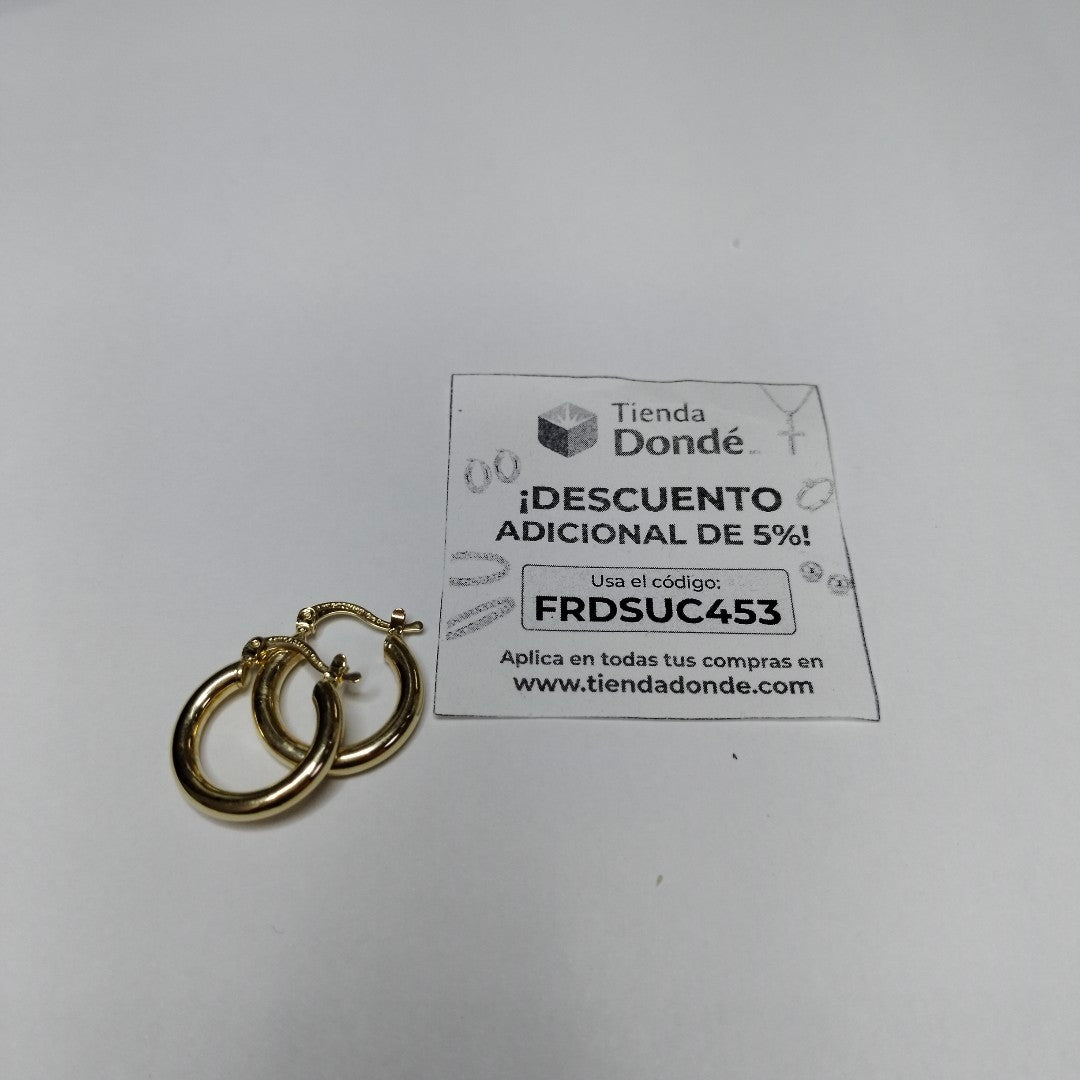 ARETES TEJIDO ARRACADAS LISAS 14K 1.7 GR (NUEVO)