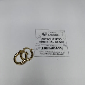 ARETES TEJIDO ARRACADAS LISAS 14K 1.7 GR (NUEVO)