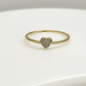 ANILLO ANILLITO CORAZON C CIRCONIA 14K 7 TALLA 0.9 GR (NUEVO)